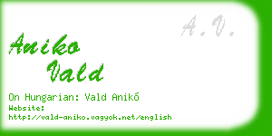 aniko vald business card